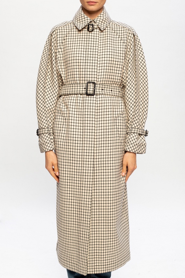 GIVENCHY PLECAK ESSENTIAL - Checked wool coat embroidered Givenchy